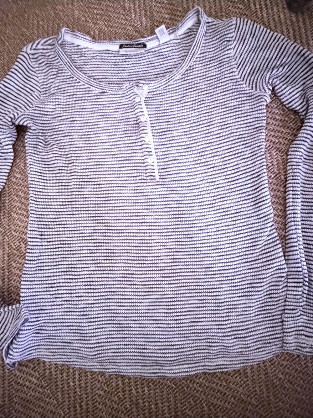 Scotch & Soda Black and White Striped Long-Sleeve Henley